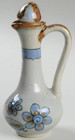 El Palomar Blue Oil Or Vinegar Cruet and Stopper