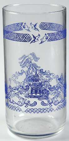 Blue Willow 16 Oz Glassware Tumbler