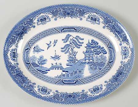 Blue Willow 11" Oval Serving Platter