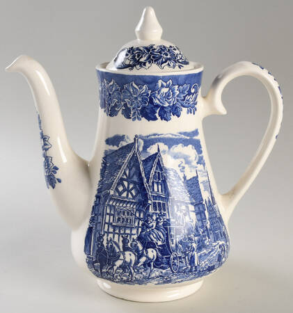 Dickens Series Blue Coffee Pot & Lid