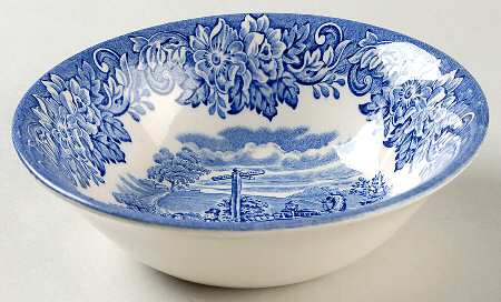 Dickens Series Blue Coupe Cereal Bowl