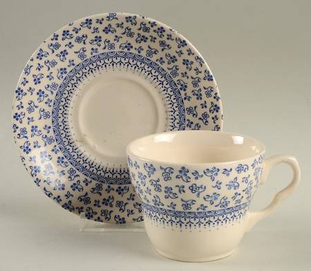 EIT6 Blue Flat Cup & Saucer Set