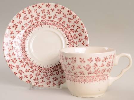 Provence Red Flat Cup & Saucer Set
