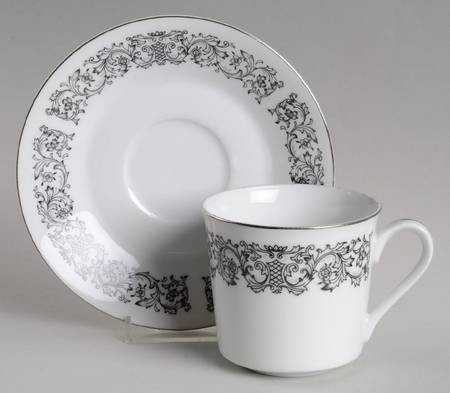 Corsair Flat Cup & Saucer Set by Ekco