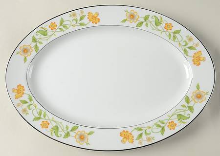Floral Generation 14" Oval Serving Platter by Ekco