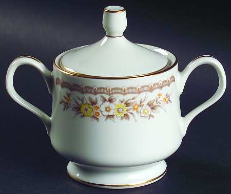 Golden Autumn Sugar Bowl & Lid