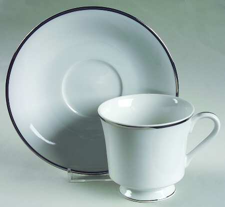 Moderne Footed Cup & Saucer Set by Ekco