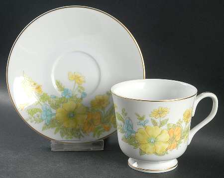 Spring Bouquet Footed Cup & Saucer Set