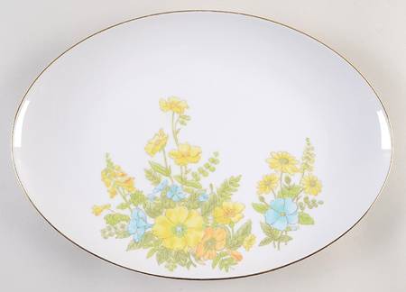 Spring Bouquet 14" Oval Serving Platter by Ekco