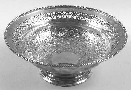 Silverplate Hollowware Footed Round Vegetable Bowl