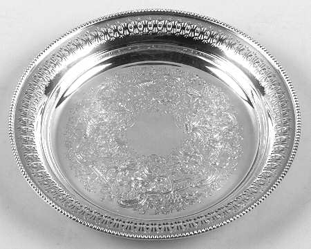Silverplate Hollowware Round Silverplate Tray
