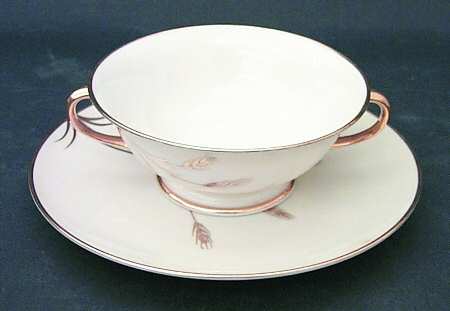 California Wheat Footed Cream Soup Bowl & Saucer Set
