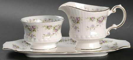 Chantilly Creamer & Open Sugar with Tray