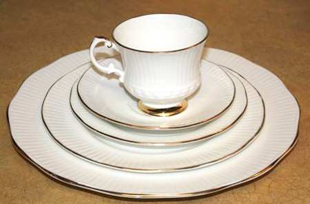 Charmaine (Gold Trim) Footed Cup & Saucer Set