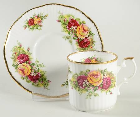 English Garden Flat Demitasse Cup & Saucer Set