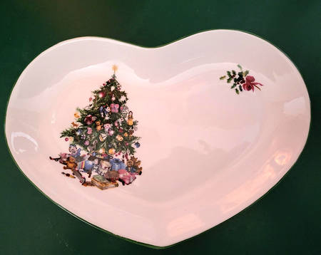 Seasons Greetings Heart Shaped Dish