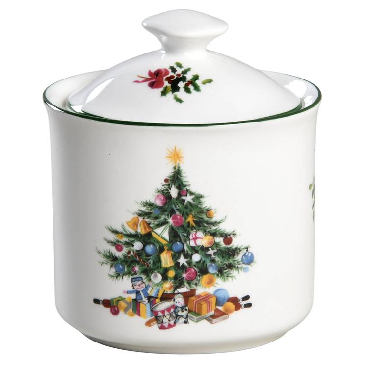 Seasons Greetings Sugar Bowl & Lid
