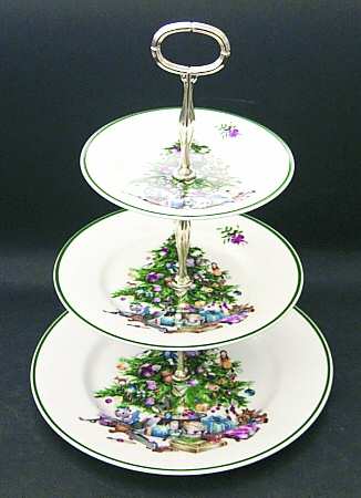 Seasons Greetings 3-Tiered Serving Tray (DP, SP, BB)