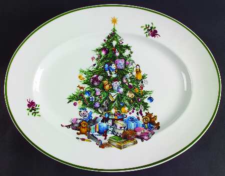 Seasons Greetings 13" Oval Serving Platter