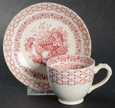 Beverley Red Footed Demitasse Cup & Saucer Set