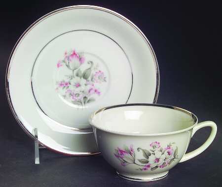 EMB1 Footed Cup & Saucer Set