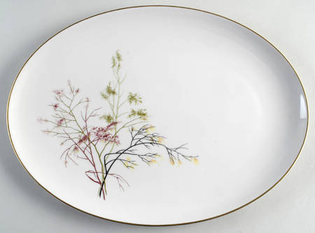 EMB2 (Gold Trim) 15" Oval Serving Platter
