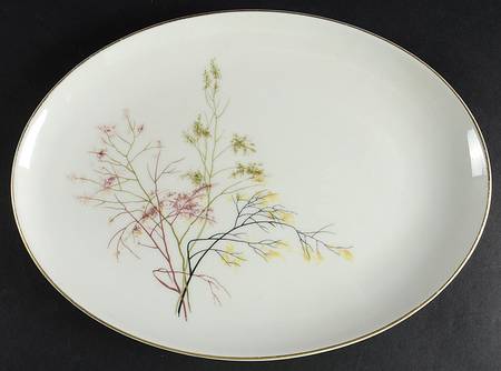 EMB2 (Gold Trim) 13" Oval Serving Platter
