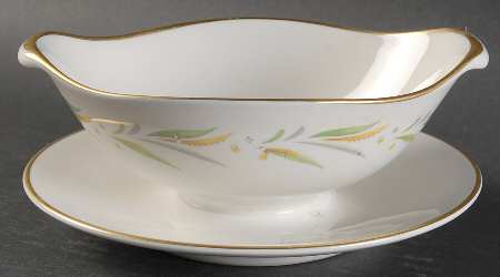 EMB28 (AMERICAN) Gravy Boat with Attached Underplate
