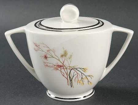 EMB34 (Platinum Trim) Sugar Bowl & Lid