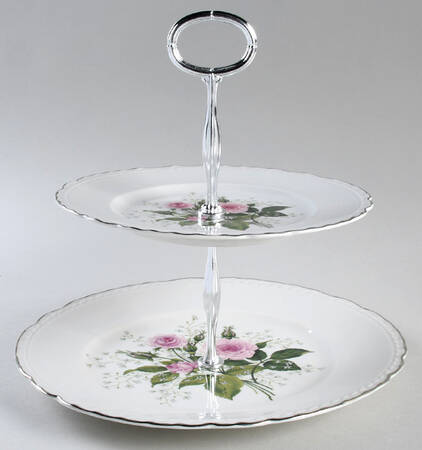 EMB7 6 5/8"-10"  2 Tiered Serving Tray (Dp, Sp) HC