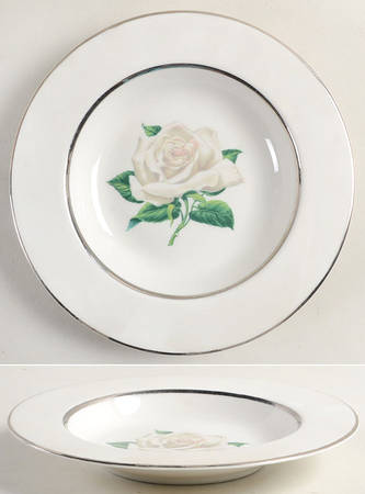 Gray Rose Rim Soup Bowl by Embassy (American)