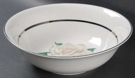Gray Rose 9" Round Vegetable Bowl