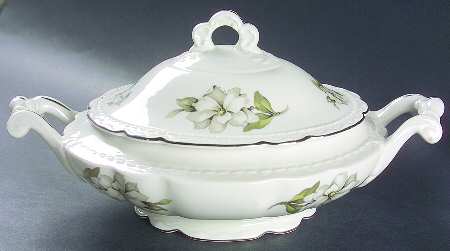 Silver Gardenia (Rim, Scalloped) Oval Covered Vegetable by Embassy (American)