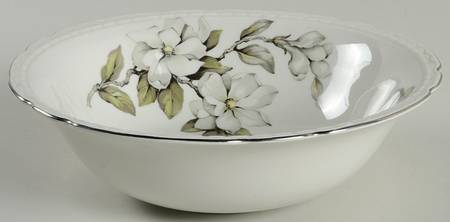Silver Gardenia (Rim, Scalloped) 9" Round Vegetable Bowl by Embassy (American)