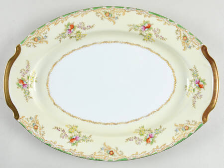 Flora (No #) 15" Oval Serving Platter by Empress (Japan)