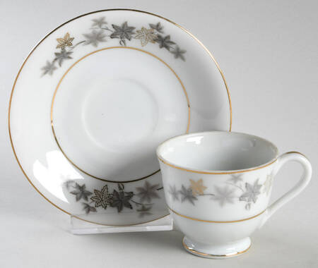 Golden Silhouette Footed Demitasse Cup & Saucer Set