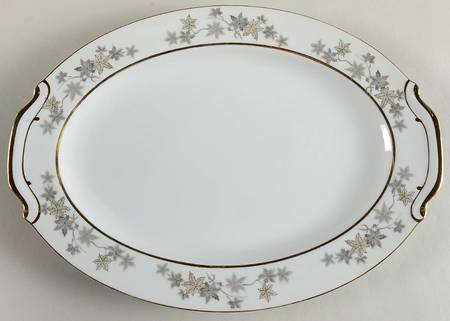 Golden Silhouette 14" Oval Serving Platter