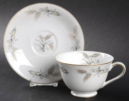 Gold Wheat Footed Cup & Saucer Set