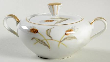 Golden Wheat Sugar Bowl & Lid