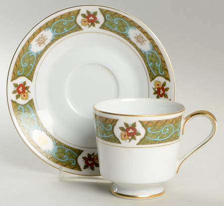 Imari Green Footed Cup & Saucer Set