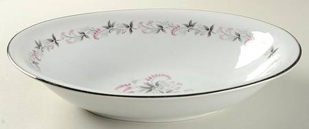 Pink Valley 10" Oval Vegetable Bowl