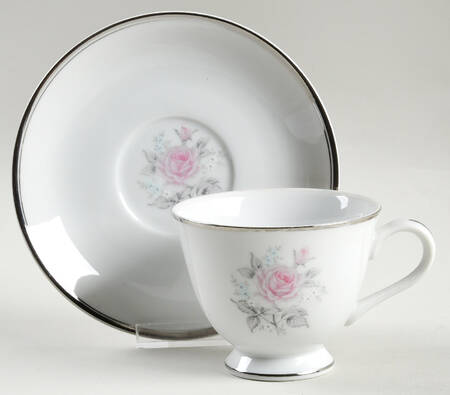 Rosetta Footed Cup & Saucer Set by Empress (Japan)