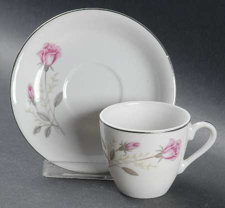Rosedale Flat Demitasse Cup & Saucer Set