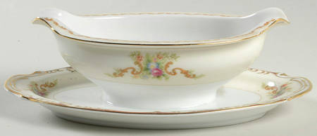 Roselle Gravy Boat with Attached Underplate