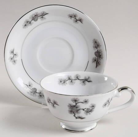 Silver Cone Footed Cup & Saucer Set by Empress (Japan)
