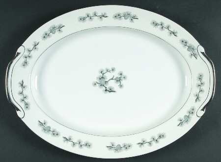 Silver Cone 16" Oval Serving Platter by Empress (Japan)