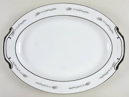 Silver Wheat (810) 16" Oval Serving Platter by Empress (Japan)