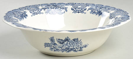 Historical Ports of England Blue 9" Round Vegetable Bowl