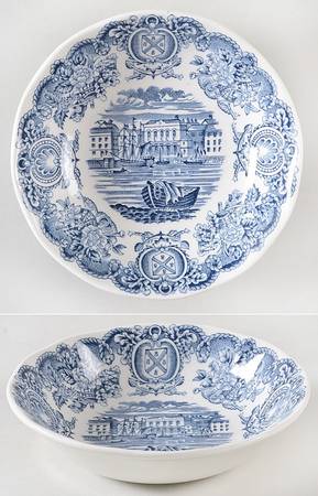 Historical Ports of England Blue Fruit/Dessert (Sauce) Bowl