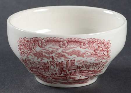 Historical Ports of England Pink Open Sugar Bowl
